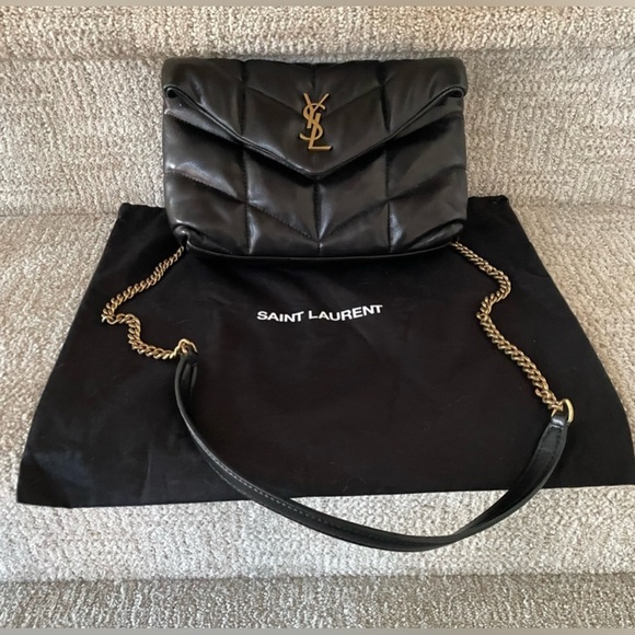 Saint Laurent Toy Puffer Shoulder Bag Quilted Black Lambskin EXCELLENT - Picture 12 of 12